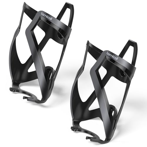 Lamicall 2 Pack Bike Water Bottle Holder - 1.2 Oz Ultralight & Sturdy Bike Cup Holder, Bicycle Drink Cage, Cycling Bike Water Bottle Cage with Screw Tool, for 2.75-3.94" Diameter Bottles