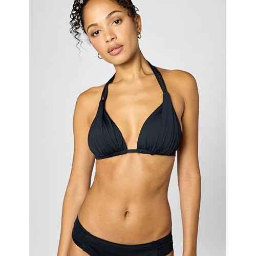Island Goddess Rouched Halter Bikini Swimsuit Top