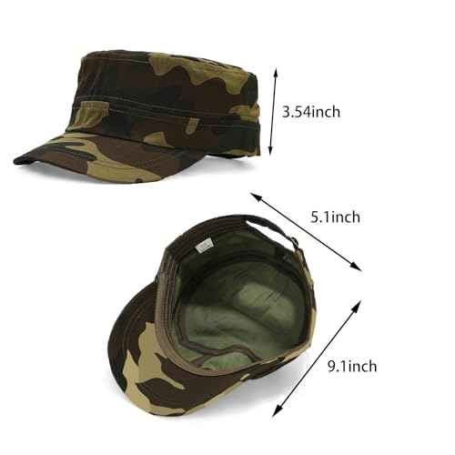 Cadet Army Cap Military Style Hats Flat Top Cap Baseball Hat for Men Women