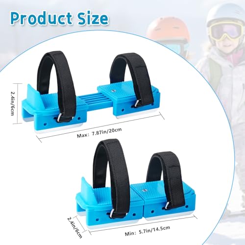 Toddler Ice Skates, Kids Adjustable Double Runner Ice Skates with Hook and Loop Fastener Straps, Blue Double Blade Ice Skates for Winter Toddler Training Shoes Beginner