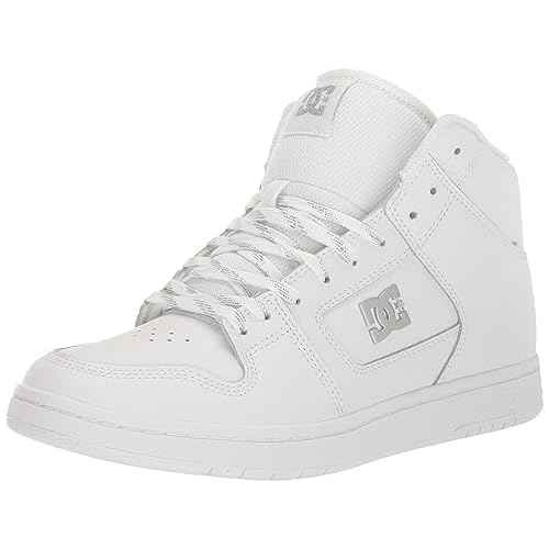 DC Women's Manteca 4 High Top Skate Shoe White/Silver 8.5