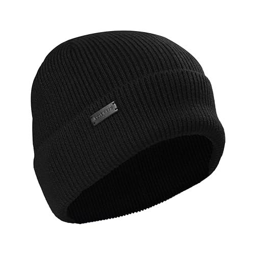 Cole Haan Men's Heritage Rib Cuff Wool Beanie Hat, One Size