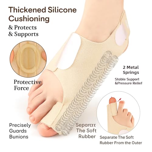 Bunion Corrector Support Brace: Pain Relief & Foot Alignment for Women & Men, 1 Pair for Day & Night Use
