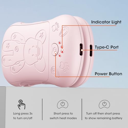 Rechargeable Hand Warmers 2 Pack, WXX 2 in 1 Electric Hand Warmer, 6000mAh Portable Pocket Warmers Dual-Sided Safe Heating, Electronic Winter Gifts for Men Women Kids, Golf, Outdoors