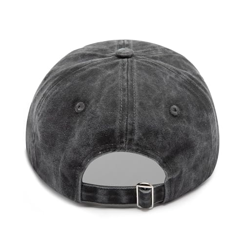 Embroidered City Hat for Men Women Vintage Washed Denim Football Fans Hat Adjustable Cotton Baseball Cap