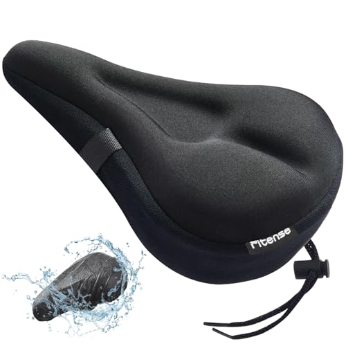 Bike Seat Cushion, Comfort Bike Seat Cover for Men Women, Exercise Bicycle Seat Cushion Padded Cover Compatible with Peloton, Mountain Stationary Bikes