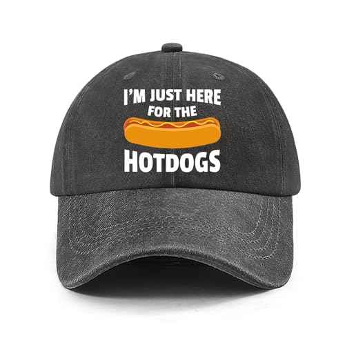 I'm JUST HERE for The Hotdogs Hats for Men Baseball Caps Trendy Washed Workout Hats Light Weight