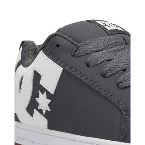 DC Men's Court Graffik Skate Shoe, Grey/White