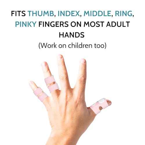 5 Pcs Thumb Finger Splint,Trigger Finger Splints,Finger Brace,Injured Mallet Finger,Broken Fingers Straightening,Pain Relief,Arthritis or Support for Fingers,Suitable for thumb, Index, Middle, Ring, Pinky Finger (Pink)