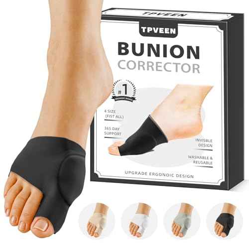 Bunion Corrector Relief Sleeve,Toe Socks for Hallux Valgus,Anti Slip Gel Cushion Pads,Big Toe Alignment Relief,Bunion pain for Men & Women. (MIDDLE:MEN 5-7/WOMEN 7.5-9, BLACK)