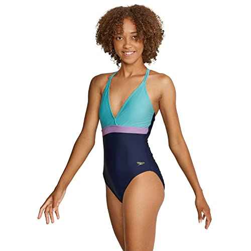 Speedo Women's Swimsuit One Piece Adjustable Crossback Contemporary Cut