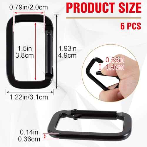 6 Pcs Key Chain Rings, Carabiner for Keys, Mini Carabiner Clip, Carabiner Keychain for Camping, Hiking Fishing Dog Tag, Purse (1.93''¡¿1.22'')