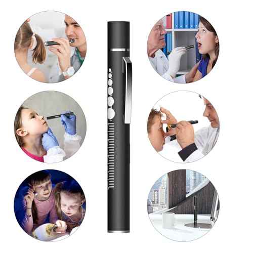 COSOOS 2 Rechargeable Pen Lights with Pupil Gauge & Ruler, Mini LED Penlights for Nurses Doctors, Warm/White Light with Clip, USB Rechargeable Penlight Flashlight Gifts for Nursing Student