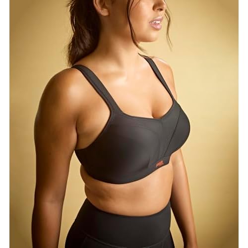 Panache Women's High Impact Underwire Sports Bra | Black 28F | Max Support, Moisture Wicking, Heavy Duty Sports Bra for Women