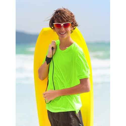 Boys Neon Shirts Dry Fit Athletic T Shirts UPF 50+ Performance Cooling Shirt Short Sleeve Rash Guard Kids Top for Boys Girls