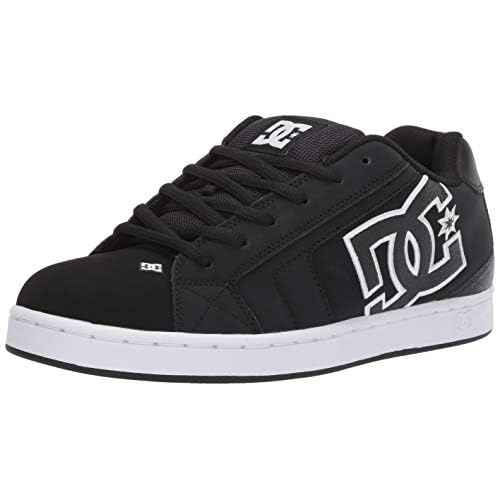DC Men's Net Skate Casual Shoe Skateboarding, Black/Black/White, 7