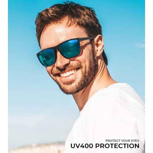 KALIYADI Polarized Sunglasses for Men, Lightweight Sun Glasses with UV Protection for Driving Fishing Golf