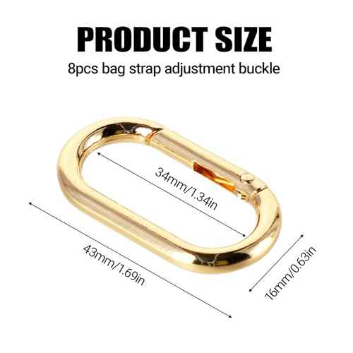 8 Pcs Gold Keychain Clip Screw Carabiner O-Type Screw Lock Keychain, Brass Carabiner Unisex, Suitable for Car Keys, Handbags, Wallets (Gold)
