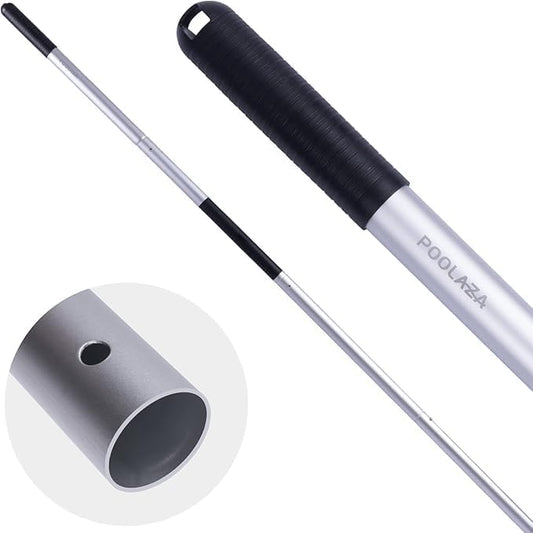 POOLAZA Pool Pole - Dual-Handle Anodized Aluminum Skimmer Pole, Telescopic Up to 10.5 Ft for Easy Cleaning