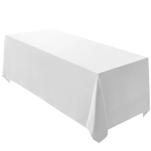 Surmente White Rectangle Tablecloth 90 x 156-inch Rectangular Polyester Table Cloth for Weddings, Banquets, or Restaurants