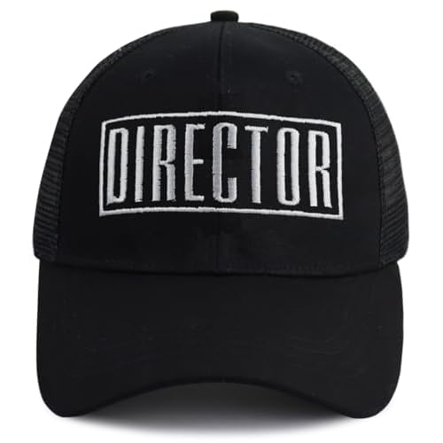 Director Trucker Hats for Men Women, Embroidered Adjustable Cotton Mesh Snapback Baseball Cap