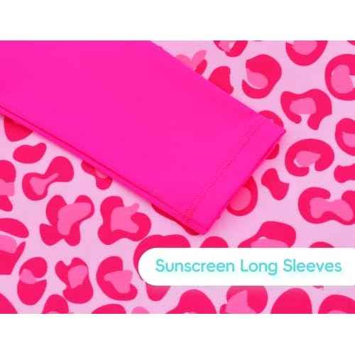 Girls Swimsuit Long Sleeve Rush Guard Bathing Suit Swimwear with Bikini Bottom Sun Protection