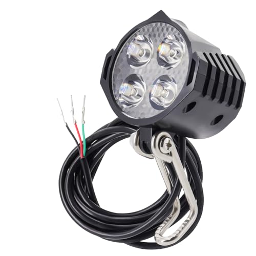 Ebike Headlight 48V 36V, 12V-60V Compatible, 3 Pin SM Connector Electric Bike Front Light