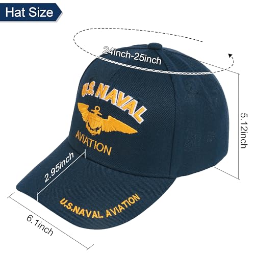 Navy Naval Aviation Emblem Blue Licensed Embroidered Cap Hat