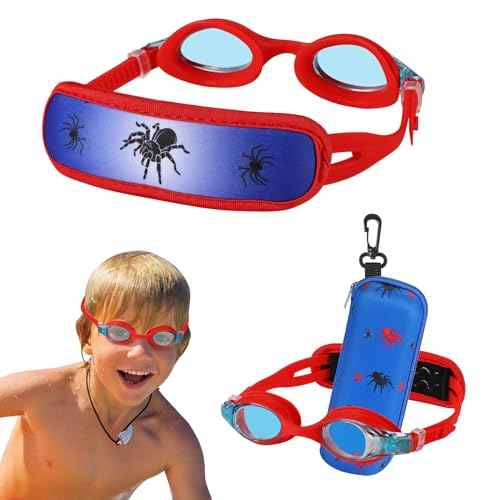 Kid swim goggles Age 3-8,Toddler Goggles No Hair Pull, Children Swimming goggles Fbric Strap