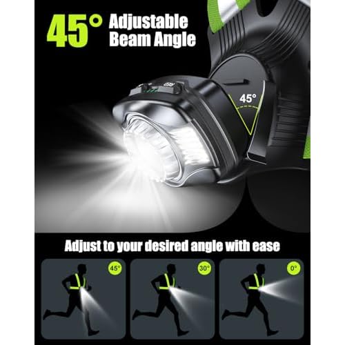 Running Lights for Runners, 500 Lumens Running Light with 45¡Æ Adjustable Beam, 6 Modes & IPX4 Waterproof, 1800 mAh Rechargeable Reflective Vest for Night Walking/Cycling/Jogging/Hiking
