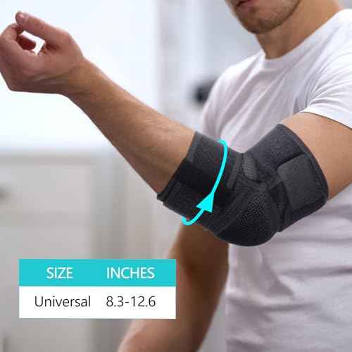Cozyhealth Elbow Brace, Tennis Compression Sleeve Wrap for Golfers, Bursitis,Tendonitis, Left or Right Arm Tendonitis Support Strap for Golf, Men and Women, Epicondylitis and Sports Recovery Cub