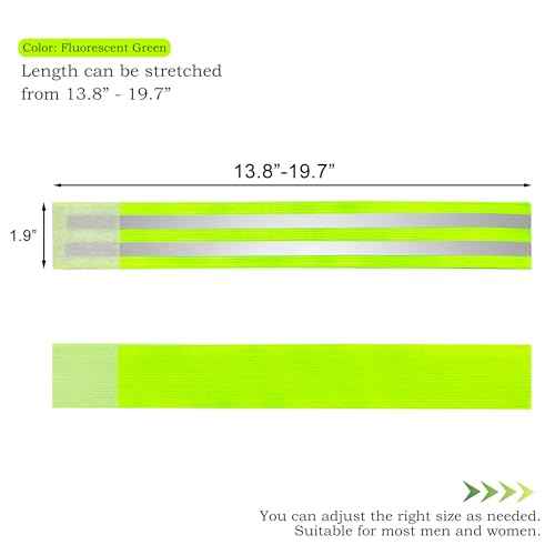 BlingKingdom 4 PCS High Visibility Reflective Armbands, Elastic Reflective Arm Band and Ankle Band, Adjustable Reflective Strap Bracelets for Running, Walking, Cycling