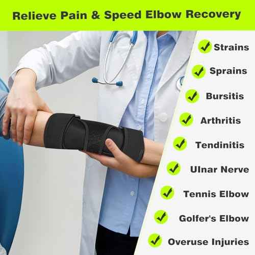 Cubital Tunnel Elbow Brace for Women&Men, Tennis Elbow Brace with Compression Sleeve Immobilizer, Comfortable Night Elbow Support, Elbow Splint for Tendonitis, Ulnar Nerve Entrapment, Sleeping