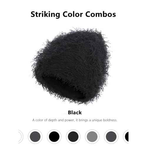 Distressed Beanie, Fuzzy Shiesty Yeat Warm One Size for Men Women Winter Fashion Knit Cap