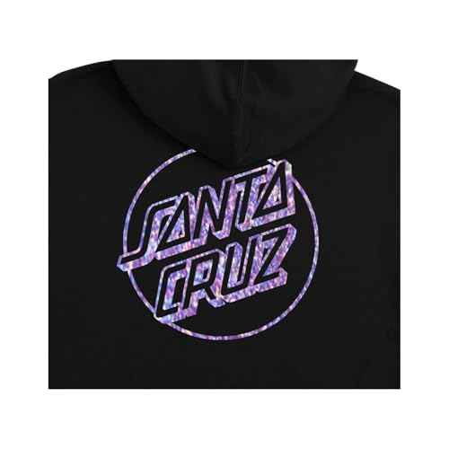 SANTA CRUZ Opus Dot P/O Hooded Relaxed Sweatshirt Black w/Diamond Foil Lg Womens