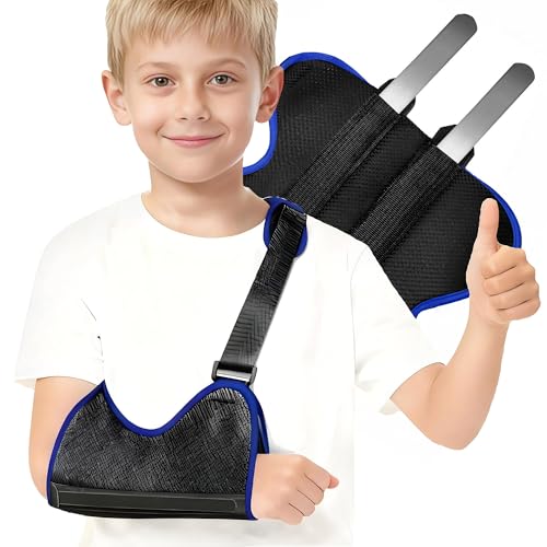 Child Arm Sling: Dual Steel Plate Support for Enhanced Stability & Safety, Breathable Mesh & Soft Sponge Lining, Skin-Friendly, Ergonomic Design for Kids, Prevents Circulation Issues