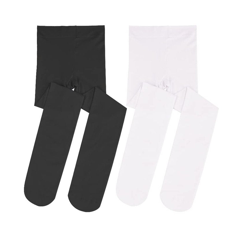 Stelle Girls' Ultra Soft Pro Dance Tight/Ballet Footed Tight(Toddler/Little Kid/Big Kid),BK+WT,M