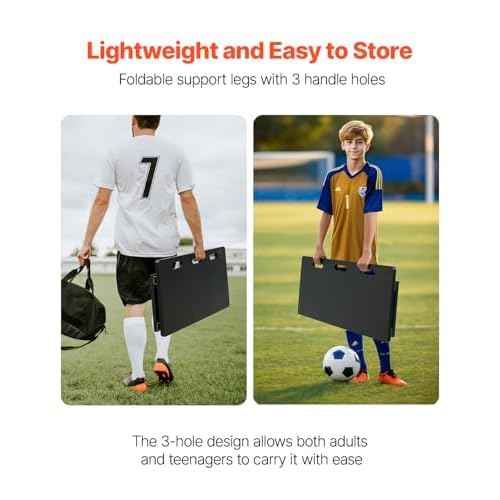 VEVOR Portable Soccer Wall with 2 Angles Rebound, Foldable HDPE Kickback Rebound Board, Soccer Training Equipment for Kids and Adults, Passing & Shooting Practice
