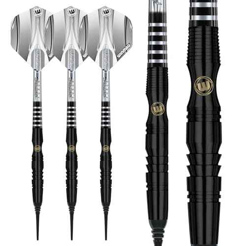 Winmau Sniper Black Professional Tungsten Darts Set with Flights and Stems (Shafts)
