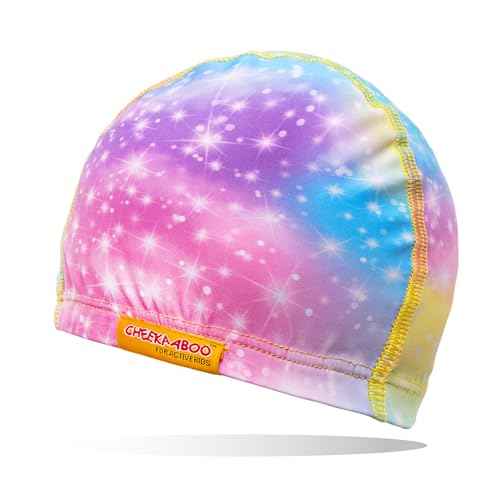 Kids Swim Cap | Soft Stretch Spandex Quick-Dry Fabric | Comfortable Toddler Swimming Cap for Boys & Girls 2-8 Years