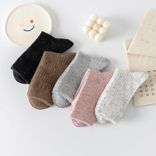 Wool Socks for Women - Winter Womens Socks 5 Pairs Soft Thermal Sock Fuzzy Warm Sock for Women Men