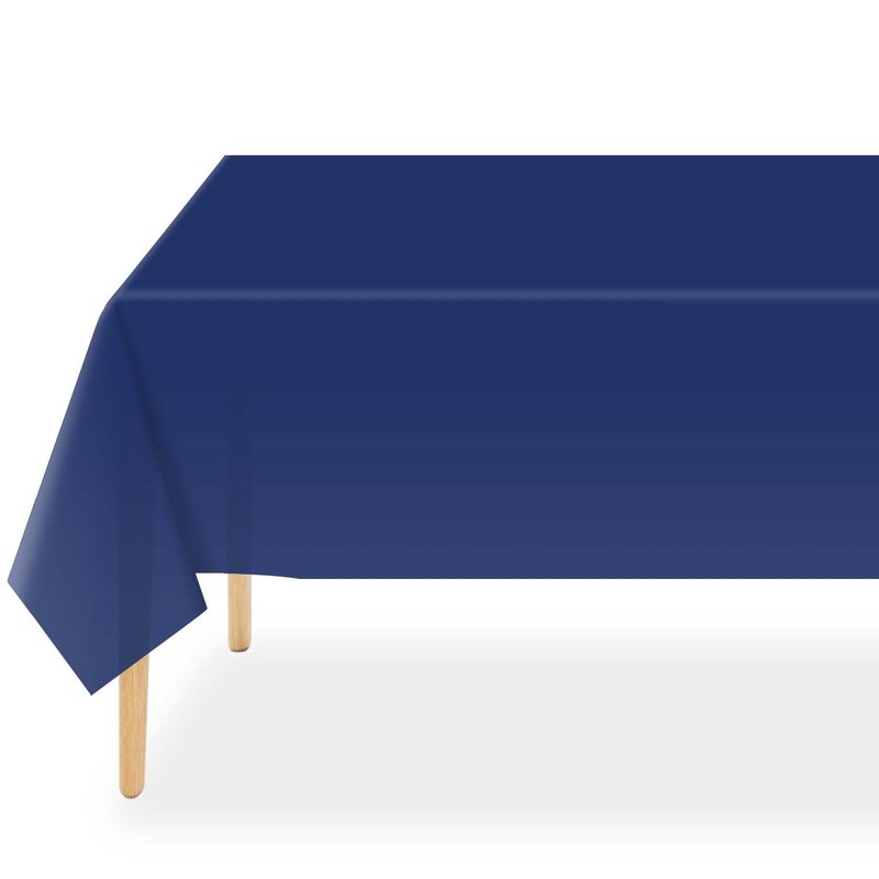 QIKSION Navy Blue Plastic Table Cloth Disposable 6 Pack, 54 x 108 Inch Tablecloths for Party, Graduation, Patriotic, Veterans Day Decorations, Dark Blue Rectangle Table Cover