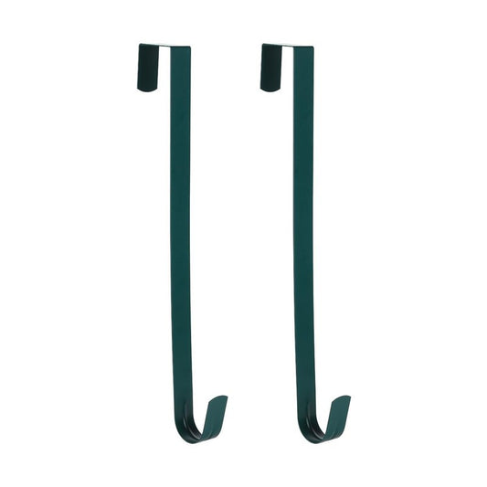Sattiyrch 12" Wreath Hanger for Front Door,Steel Over The Door Hanger Hook,Wreath Door Hanger (Green,2)