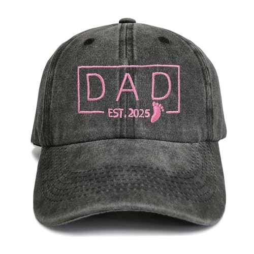 Dad Est 2025 Hat, Dad Gifts for Fathers Day from Daughter Son, Promoted to Daddy Baseball Cap New Father Gift