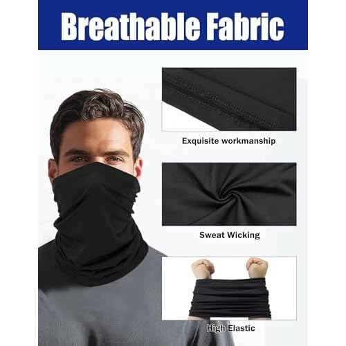 JHYWELL Cooling Neck Gaiter Face Mask, UV Protection Masks Gator, Windproof Bandana for Skiing, Fishing, Hiking, Cycling