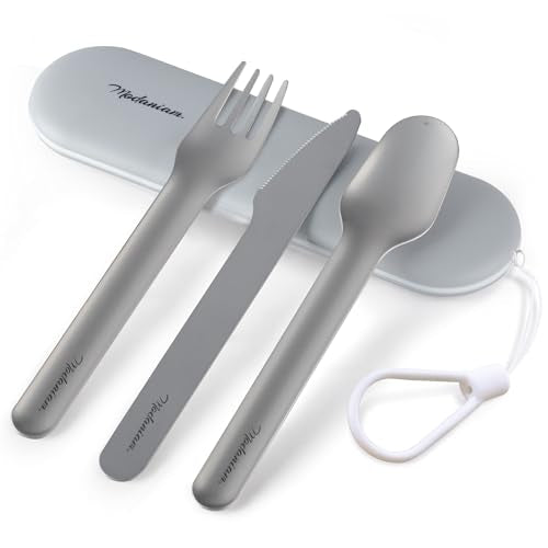 Felix - Compact Portable stainless steel Cutlery set with case | Pocket Utensil set | Travel Utensils with case | Camping| Utensils set for Lunch box| Utility cutlery set | Portable Silverware