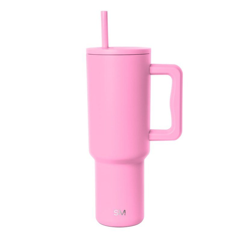 Simple Modern 40 oz Trek Tumbler with Handle and Straw Lid | Cup Holder Friendly Insulated Stainless Steel Travel Mug | Dragon Fruit