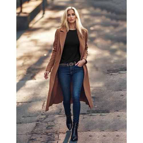 Ekouaer Womens Long Sleeve Shirts Casual Crew Neck Tops Loose Fit Thermal Undershirt Base Layer Trendy Clothes XS-XXL