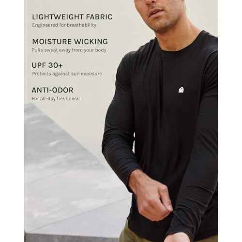 INTO THE AM Men¡¯s Performance Dri-Fit Long Sleeve Athletic Gym Shirt for Men S-3XL - Moisture-Wicking Workout & Running Tee