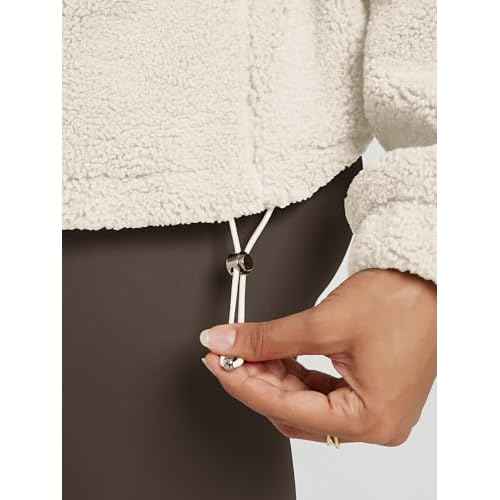 ODODOS Women's Sherpa Fleece Half-Zip Pullover - Cozy Warm Long Sleeve Sweatshirt Cinchable Outerwear with Pockets